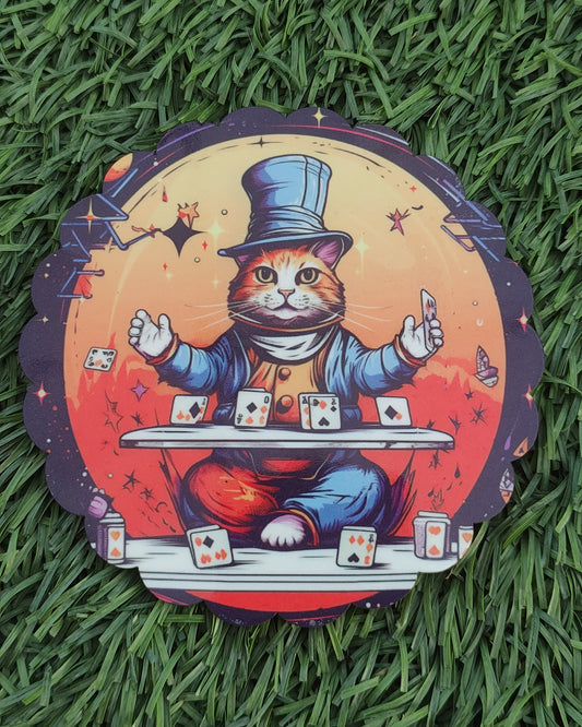 Wooden Coaster | Magician Cat