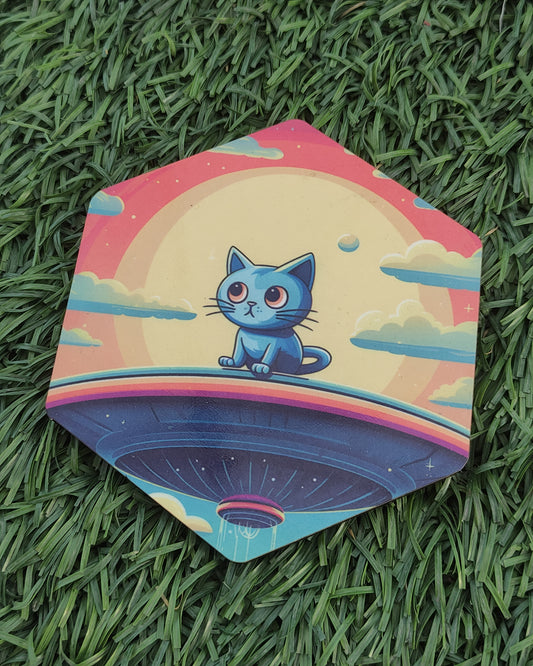 Wooden Coaster | Cat In Space