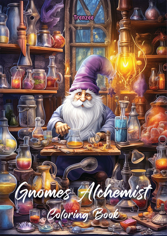 Gnomes Alchemist Coloring Book